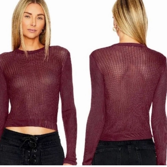 Free People Sweaters - FREE PEOPLE  Maroon NWTS M CREW PULLOVER